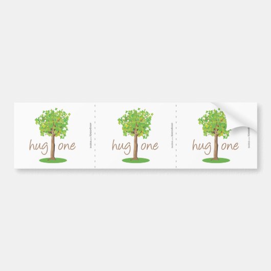 Tree Hugger Bumpersticker (Voorkant)