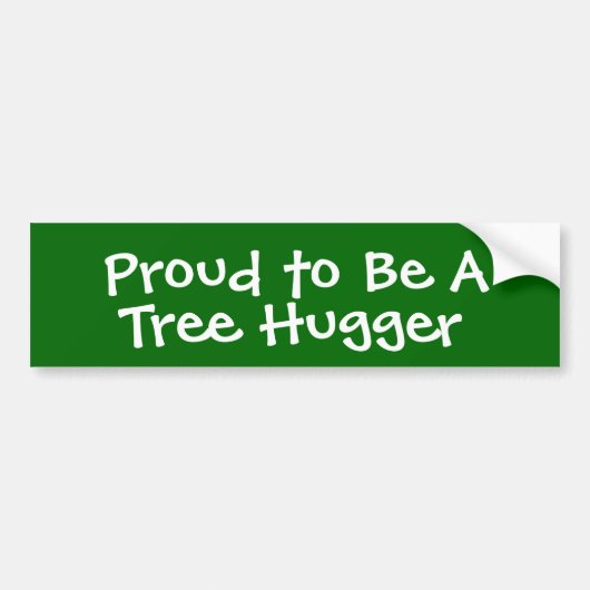 Tree Hugger Bumpersticker (Voorkant)