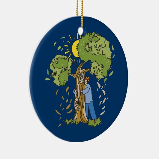Tree Hugger Keramisch Ornament (Rechts)