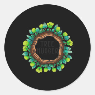 Tree Hugger Natuur Milieubescherming Aarde Ronde Sticker