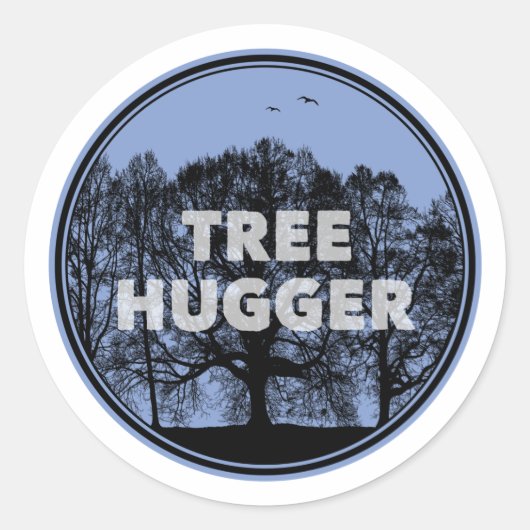 Tree Hugger Ronde Sticker (Voorkant)