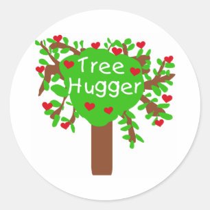 Tree Hugger Ronde Sticker