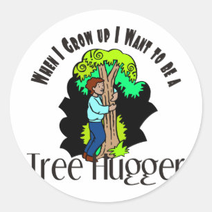 Tree Hugger Ronde Sticker