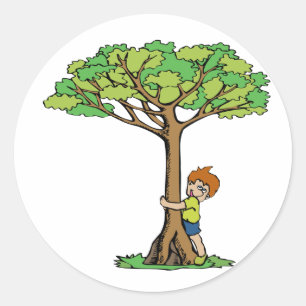 Tree Hugger Ronde Sticker