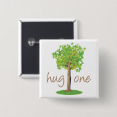 Tree Hugger Vierkante Button 5,1 Cm (Voorkant /achterkant)