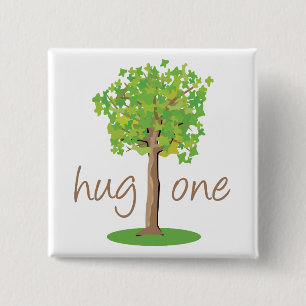 Tree Hugger Vierkante Button 5,1 Cm
