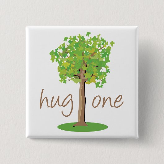 Tree Hugger Vierkante Button 5,1 Cm (Voorkant)
