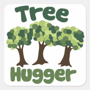 Tree Hugger Vierkante Sticker