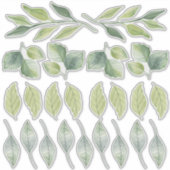 Tree Leaf Green Bedroom Wall Set van Sticker (Voorkant)