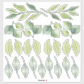 Tree Leaf Green Bedroom Wall Set van Sticker (Vel)