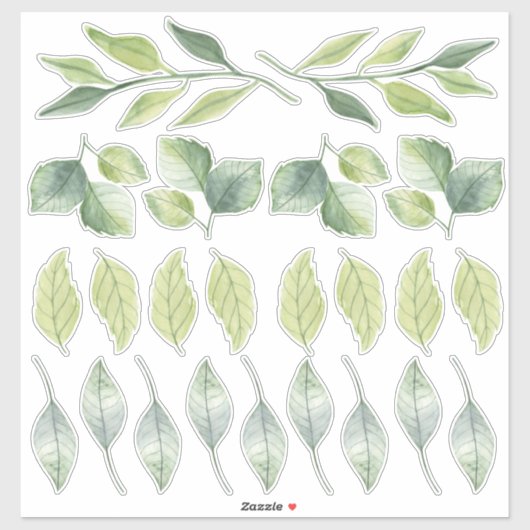 Tree Leaf Green Bedroom Wall Set van Sticker (Vel)