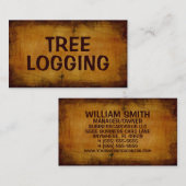 Tree Logging Antiek Visitekaartje (Voorkant / Achterkant)