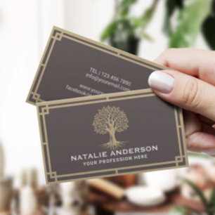 Tree Logo Elegant Life Coach Yoga SPA Visitekaartje