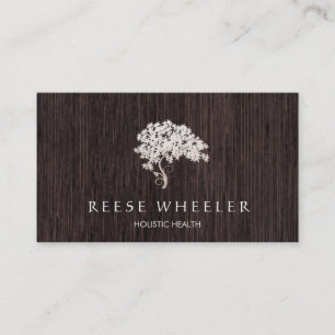 Tree Logo Holistische gezondheid en wellness hout  Visitekaartje