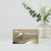 Tree Logo Landscape | goudmetaalgolf Visitekaartje (Staand voorkant)