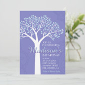 TREE MET STARS Bat Mitzvah Invitation Kaart (Staand voorkant)