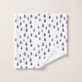 Tree Mountain Illustratie Patroon Badhanddoek Set Bad Handdoek (Wasdoekje)