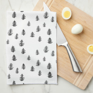 Tree Mountain Illustratie Patroon Keuken Handdoeke Theedoek