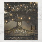 Tree & Night Lights Aangepaste Trouwwijn Wijn Etiket (Enkel label)