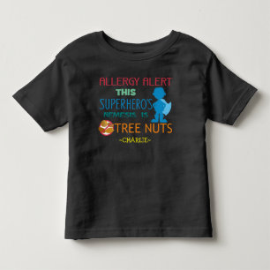 Tree Nut Allergy Alert Superhero Boys Shirt