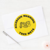 Tree Nuts Allergen Warning Sticker - Yellow Safety (Envelop)