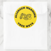 Tree Nuts Allergen Warning Sticker - Yellow Safety (Tas)