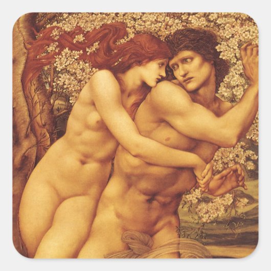 Tree of Forgiveness, Sir Edward Coley Burne-Jones Vierkante Sticker (Voorkant)