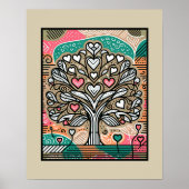 Tree of Heartfelt Growth - Levendige liefde en lev Poster (Voorkant)