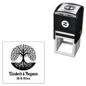 Tree of Life #3 Paar Namen Datum Zelfinktende Stempel (In situ)
