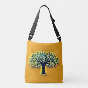 Tree of Life Abstracte Natuur kunst Crossbody Tas