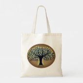 Tree of Life Abstracte Natuur kunst Tote Bag (Achterkant)