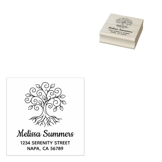 Tree of Life Address Rubberstempel (Gestempeld)