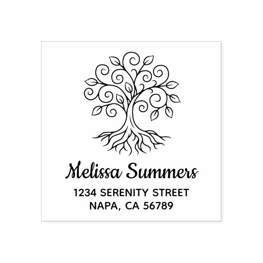 Tree of Life Address Rubberstempel (Afrduk)