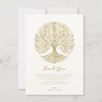 Tree of Life Cream & Gold Celtic Bedankt