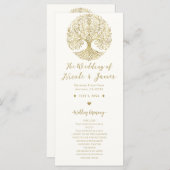 Tree of Life Cream & Gold Keltisch huwelijksprogra Programma (Voorkant / Achterkant)