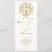 Tree of Life Cream & Gold Keltisch huwelijksprogra Programma (Voorkant)