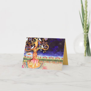 Tree of Life Doves Bar Bat Mitzvah Thank You Card Bedankkaart