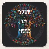 Tree of Life gekleurd papieren Onderzetter (Voorkant)