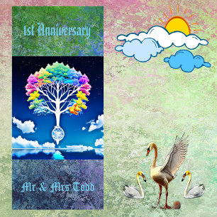 Tree of Life Groene Wolken 1e Jubileum Party Servet