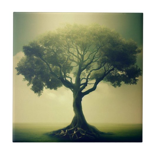 Tree of Life IV Keramische Tegel Tegeltje (Voorkant)