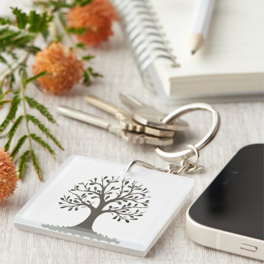 🌳 Tree of Life Keychain - Growth Symbol Gift 🔑 (Voorkant Rechts)