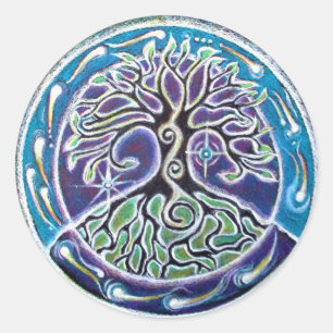 Tree of Life mandala sicker Ronde Sticker