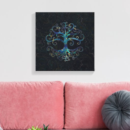 Tree of life Marble and Gold Canvas Afdruk (Insitu (Woonkamer))