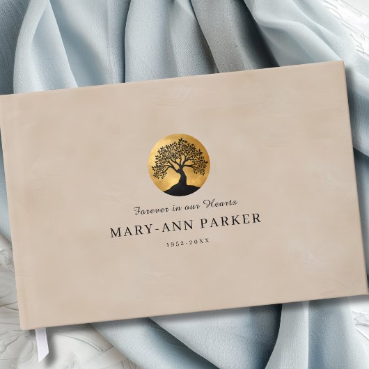 Tree of Life!  Memorial Beige Custom Gastenboek