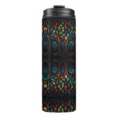 Tree of Life Mozaïek Gekleurde bladeren Glas in lo Thermosbeker (Voorkant)