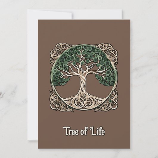Tree of Life Papier Quilling Kaart (Achterkant)