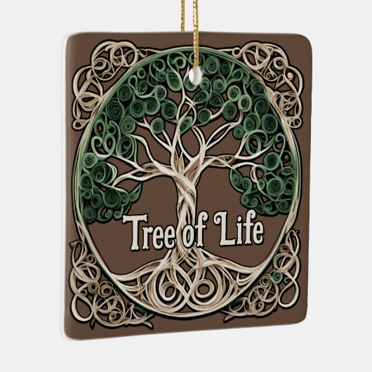 Tree of Life Papier Quilling Keramisch Ornament (Rechts)