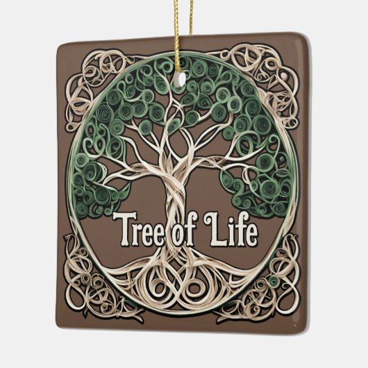 Tree of Life Papier Quilling Keramisch Ornament (Links)