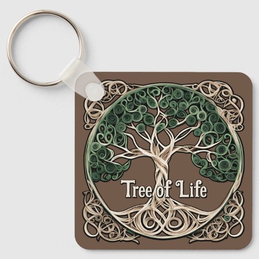 Tree of Life Papier Quilling Sleutelhanger (Voorkant)