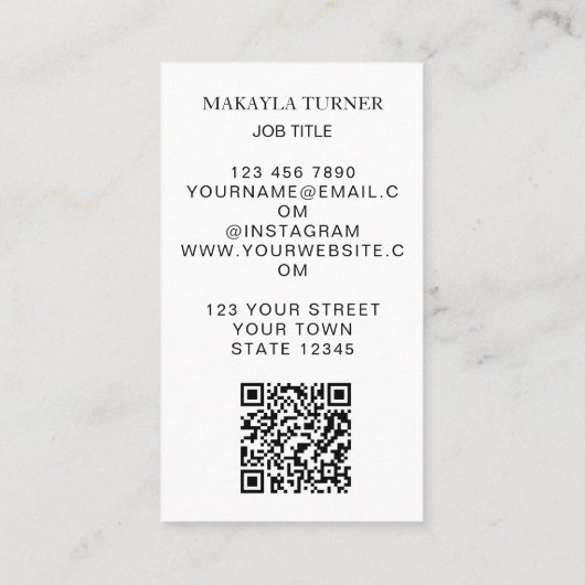 Tree Of Life QR Code Visitekaartje (Achterkant)